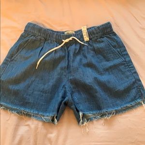 NWT Madewell Drawstring Shorts Blue Denim SZ XS